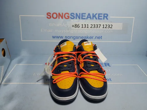 Songsneakers QC display for  LJR Nike Dunk Low Off-White University Gold Midnight Navy CT0856-700