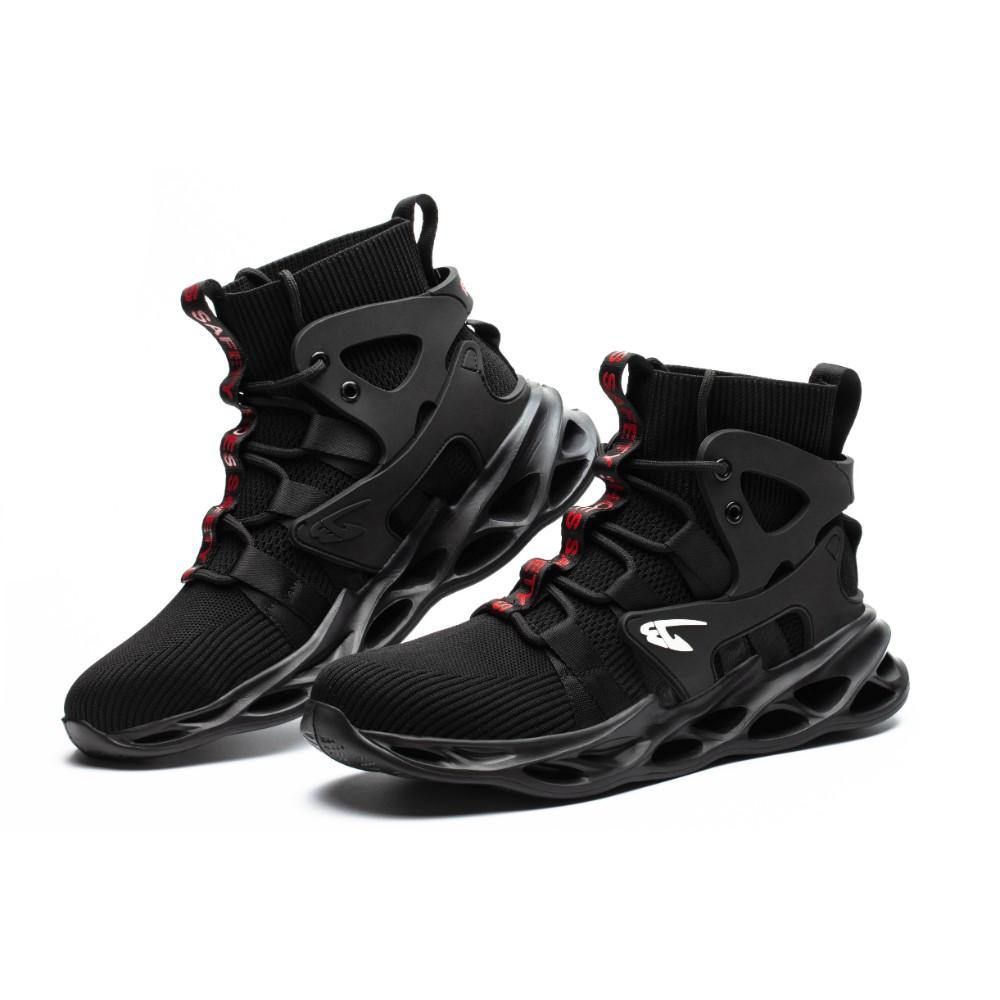 SHOPIFO Steel Toed Boots 779 Black