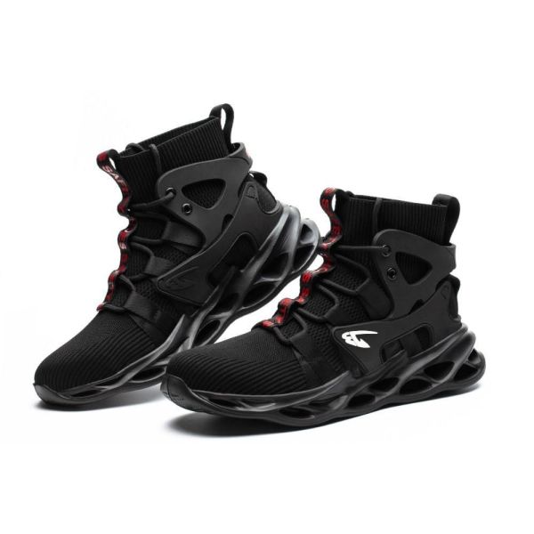 SHOPIFO Steel Toed Boots 779 Black