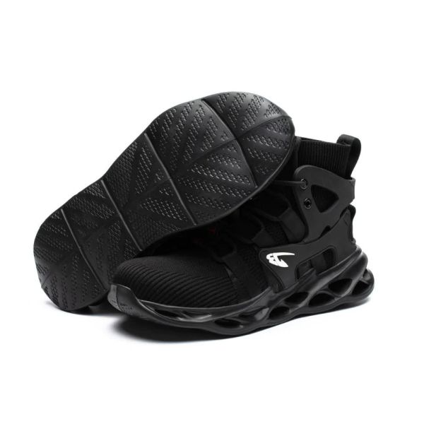 SHOPIFO Steel Toed Boots 779 Black