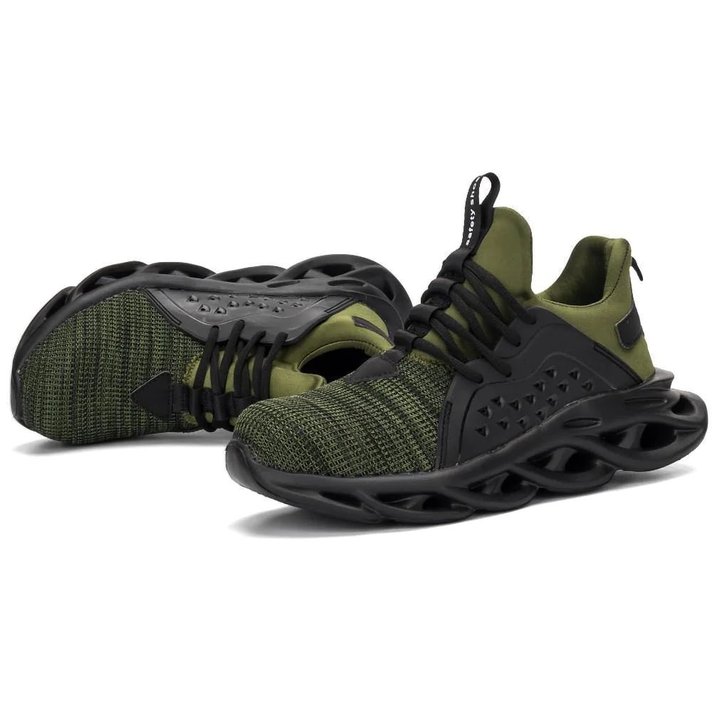 SHOPIFO Rhino Steel Toe Shoes 808 Green