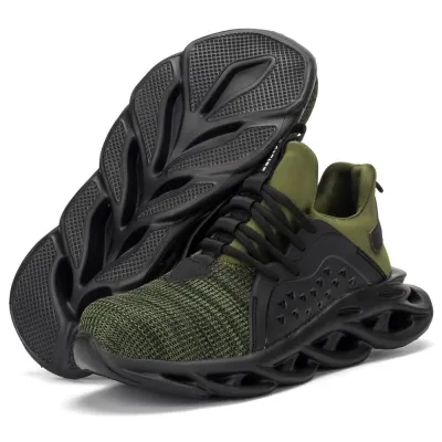 SHOPIFO Rhino Steel Toe Shoes 808 Green