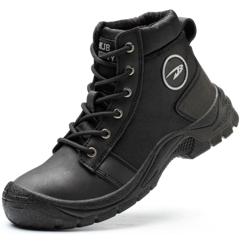 SHOPIFO Thunder Leather Work Boots 009 Black
