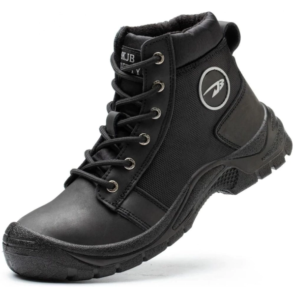 SHOPIFO Thunder Leather Work Boots 009 Black