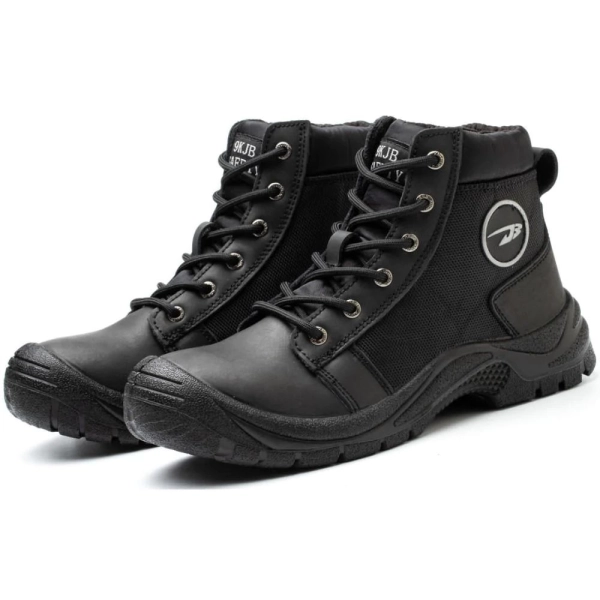 SHOPIFO Thunder Leather Work Boots 009 Black