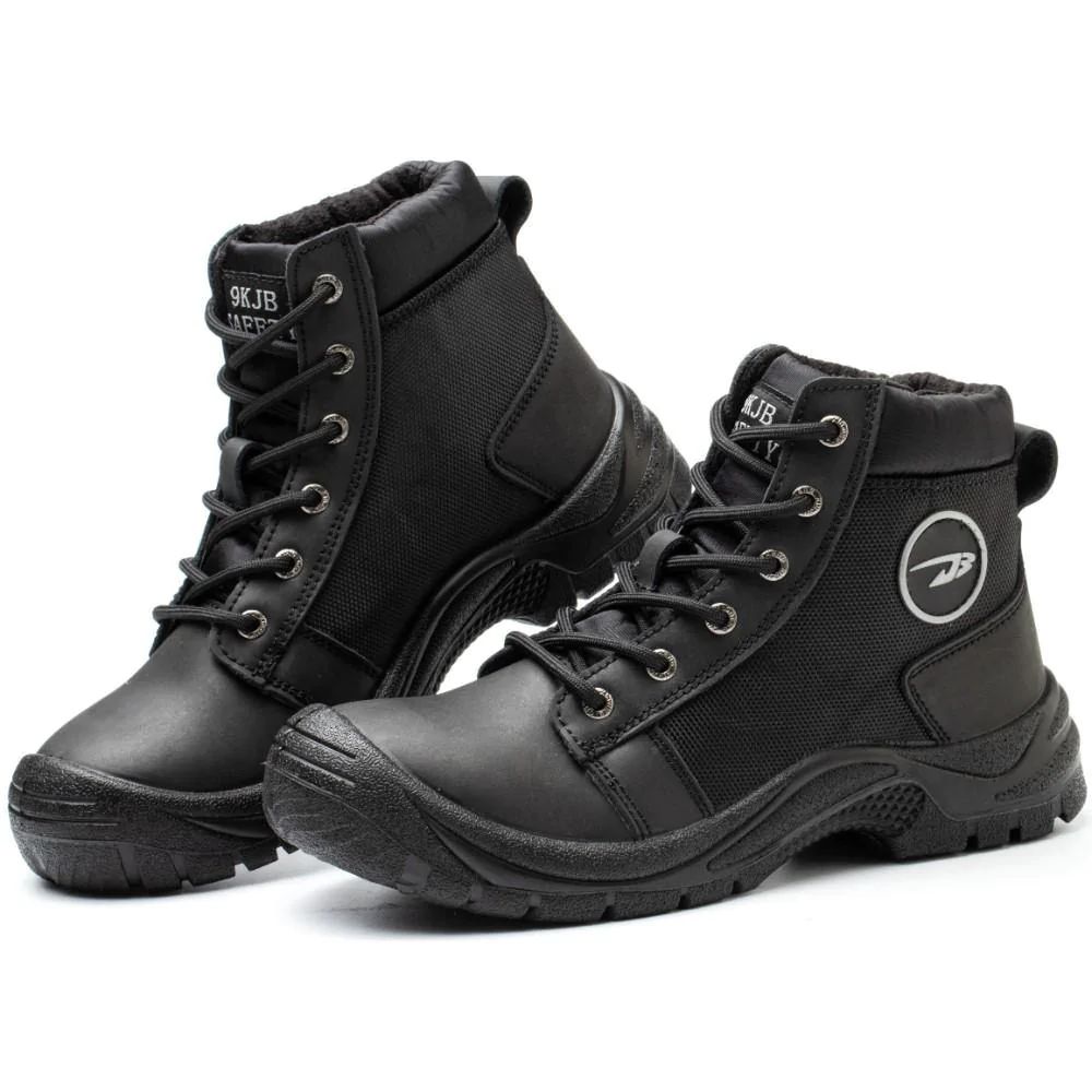 SHOPIFO Thunder Leather Work Boots 009 Black