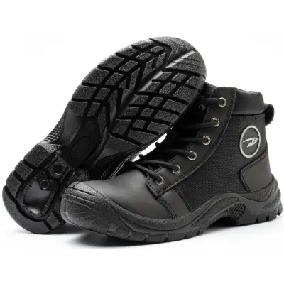 SHOPIFO Thunder Leather Work Boots 009 Black