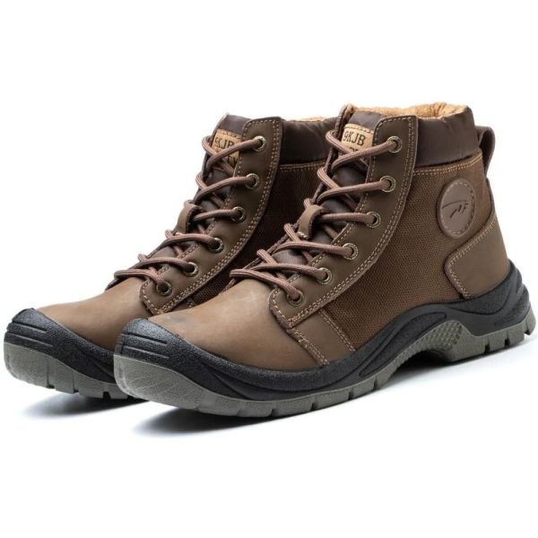 SHOPIFO Thunder Leather Work Boots 009 Brown