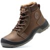 SHOPIFO Thunder Leather Work Boots 009 Brown