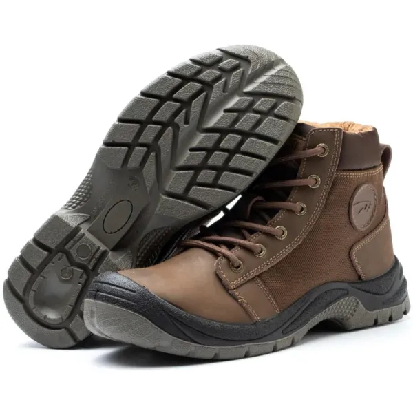 SHOPIFO Thunder Leather Work Boots 009 Brown