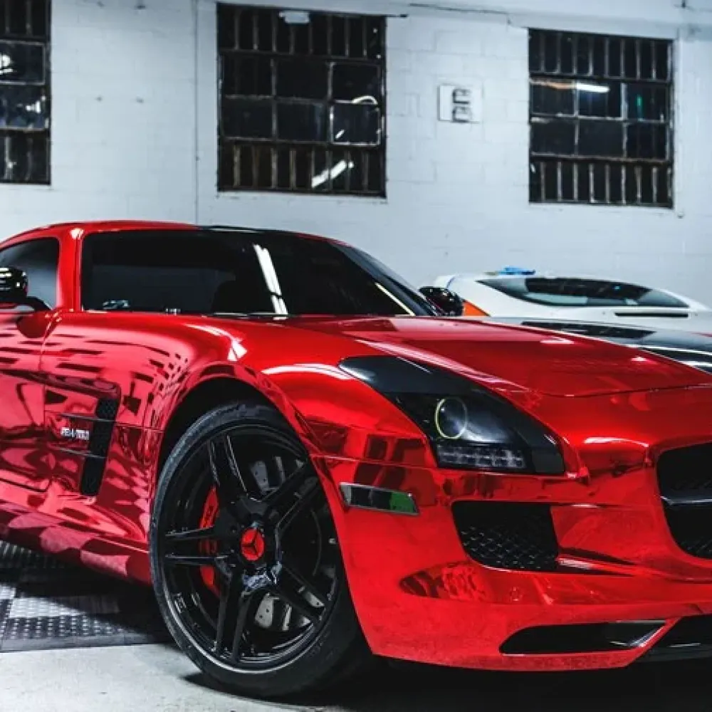 Ravoony Plus Super Gloss Chrome Red Vinyl Car Wrap