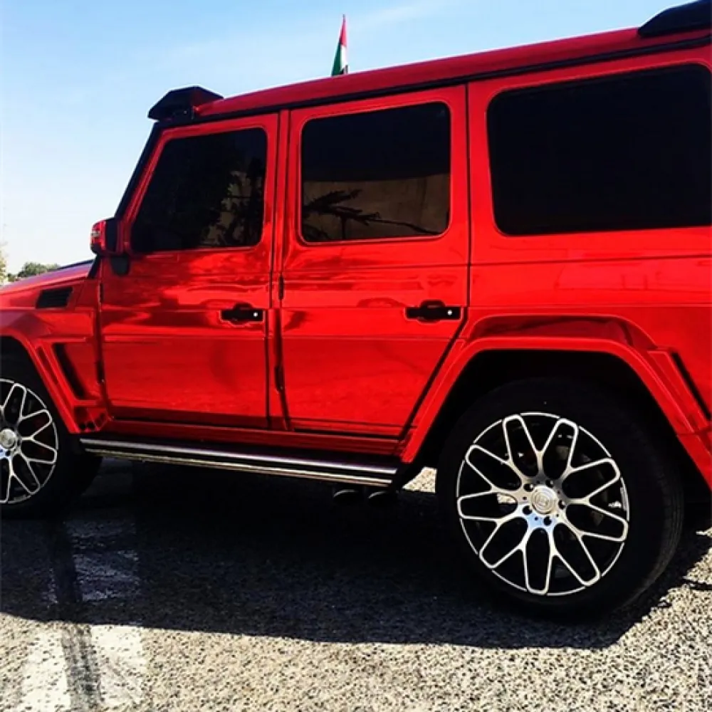 Ravoony Plus Super Gloss Chrome Red Vinyl Car Wrap