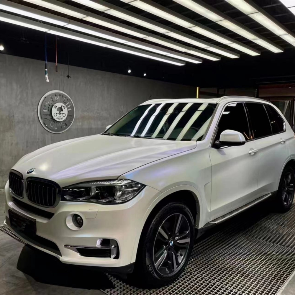 Ravoony Plus Matte Diamond Blue White Car Wrap