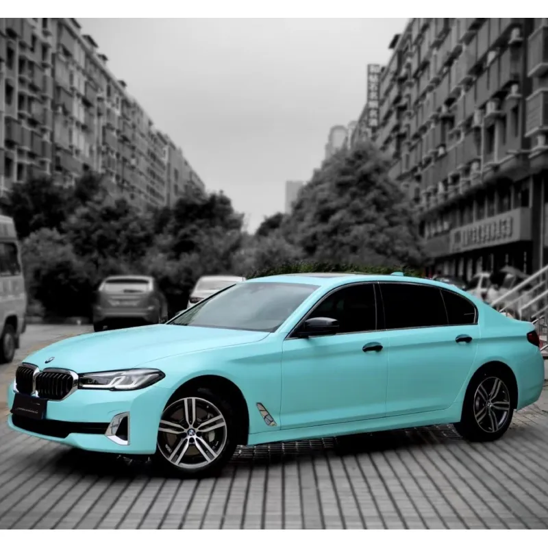 Pure Metal Tiffany Blue Car Wrap