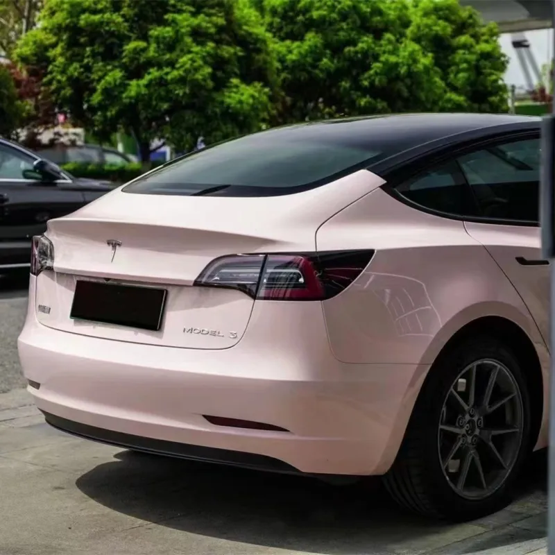 Glossy Baby Pink Car Vinyl Wrap