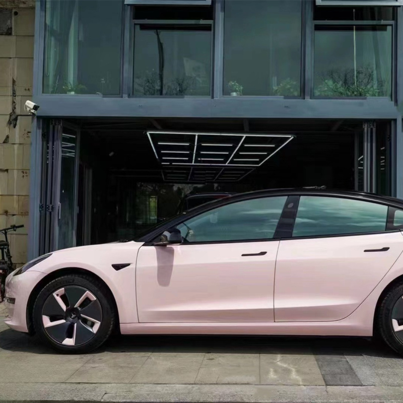 Glossy Baby Pink Car Vinyl Wrap