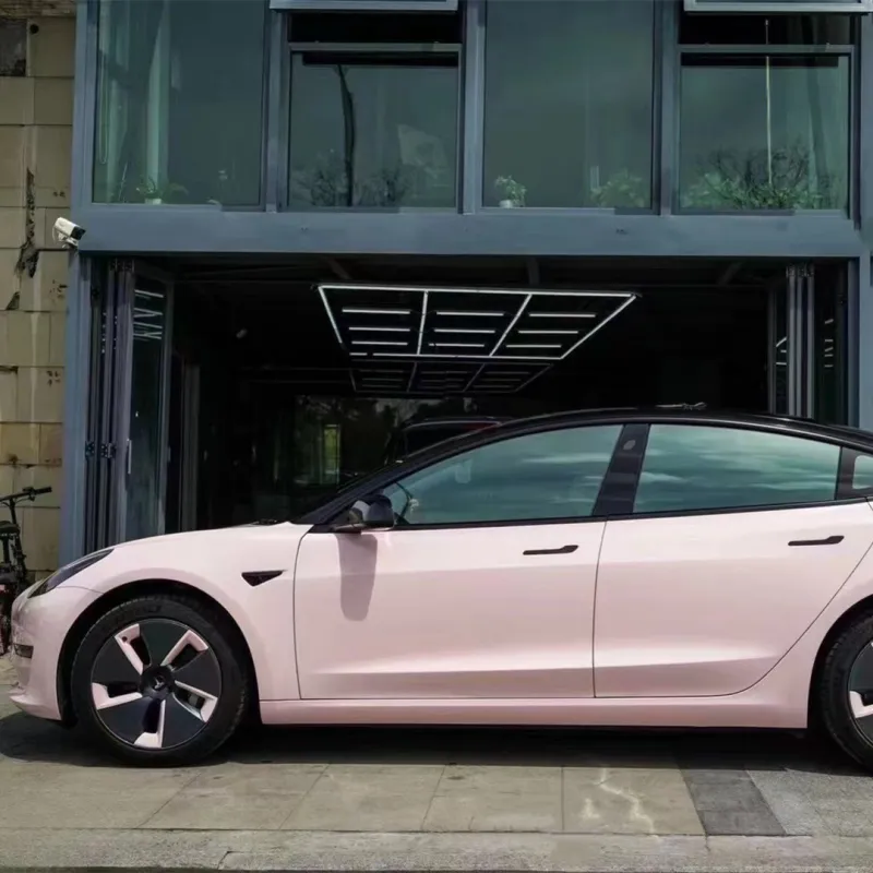 Glossy Baby Pink Car Vinyl Wrap