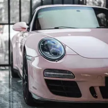 Glossy Baby Pink Car Vinyl Wrap