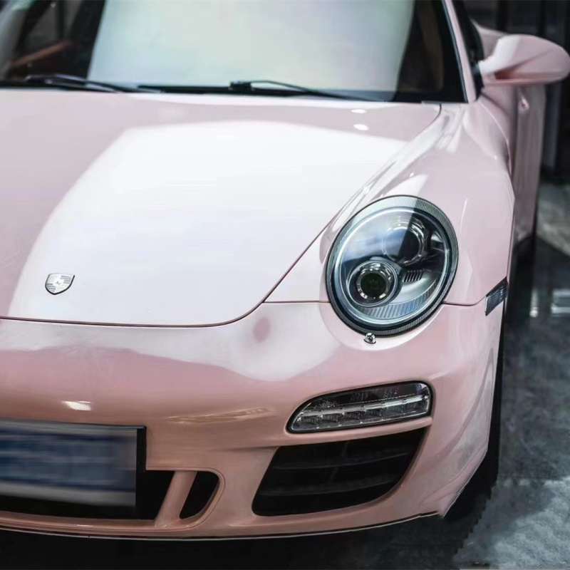 Glossy Baby Pink Car Vinyl Wrap