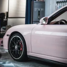 Glossy Baby Pink Car Vinyl Wrap