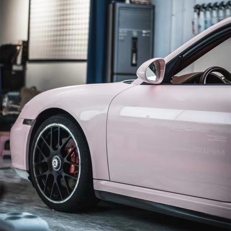 Glossy Baby Pink Car Vinyl Wrap