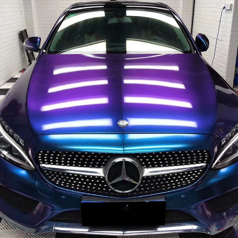 Ravoony Plus Purple And Blue Chameleon Car Wrap
