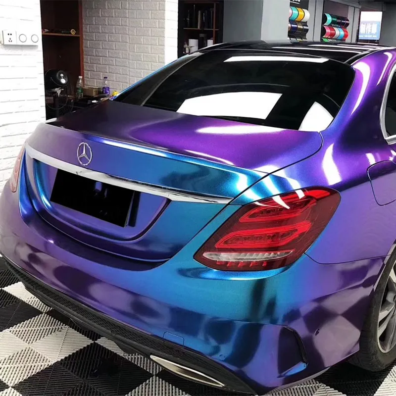Ravoony Plus Purple And Blue Chameleon Car Wrap
