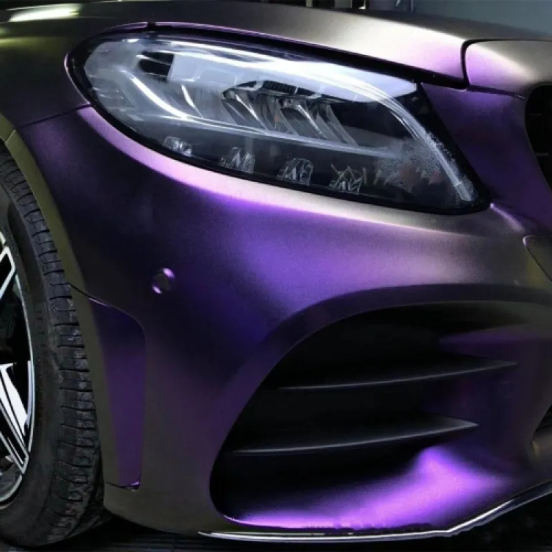 Best Ravoony Chameleon Purple Red Satin Chrome Car Vinyl Wrap 