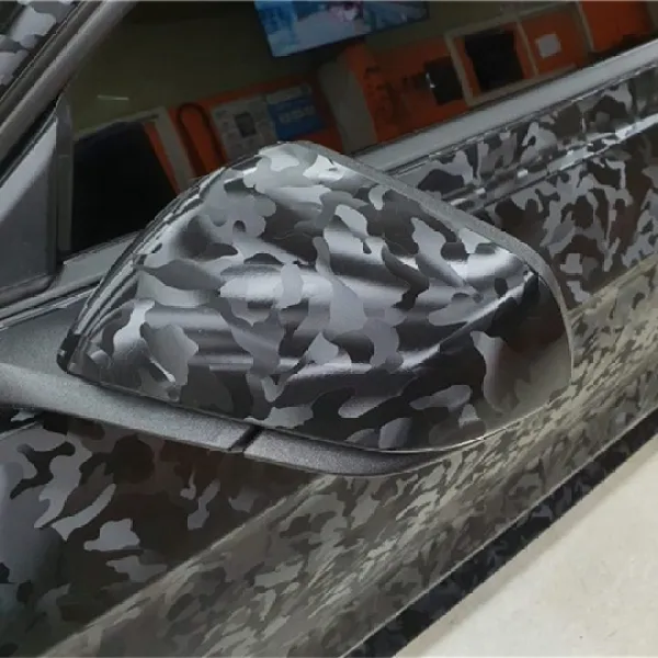 Camouflage Camo Ghost Shadow BLACK / Silver Gray Vinyl Car Wrap Decal Film  Roll