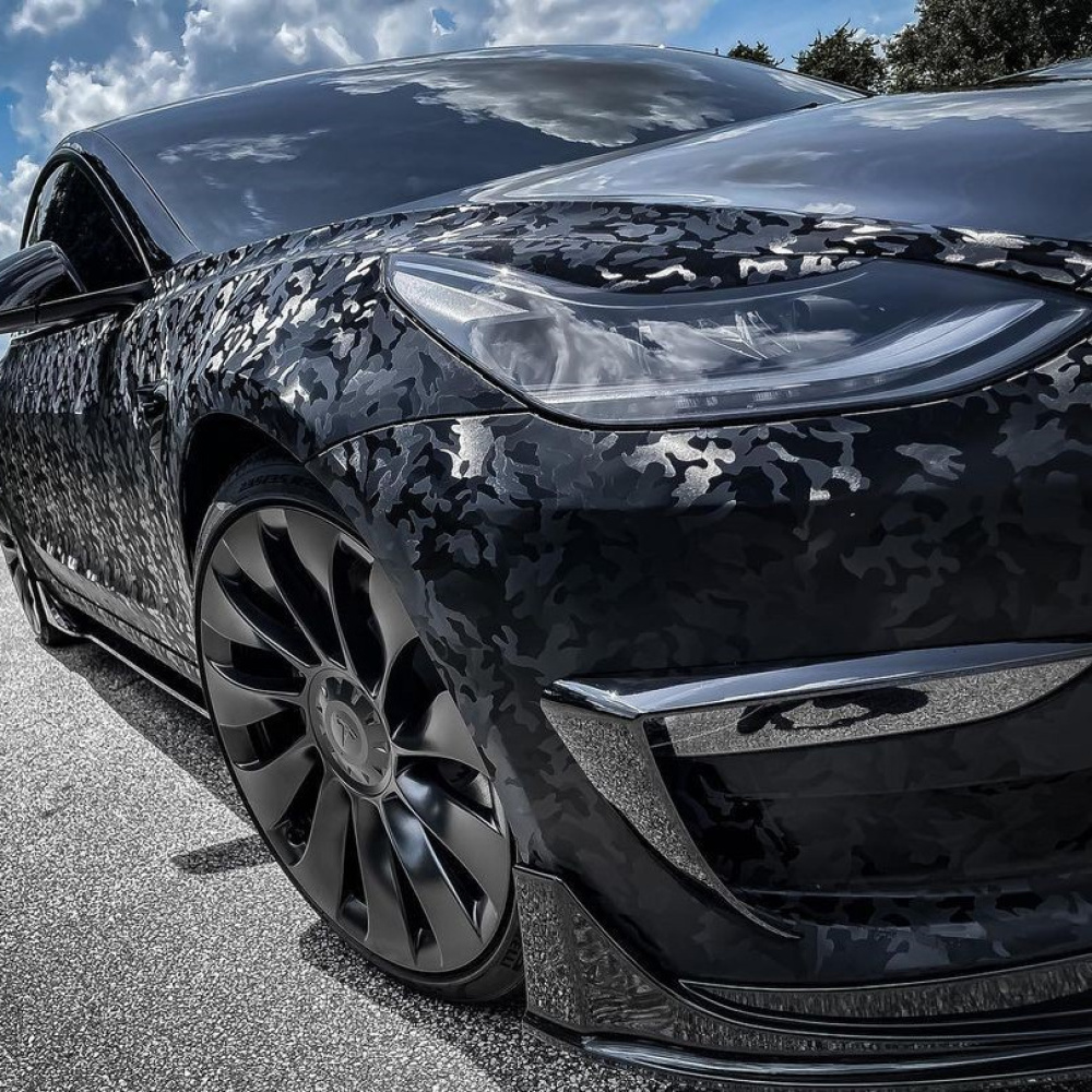 Ravoony Plus 3D Ghost Camouflage Black Vinyl Wrap
