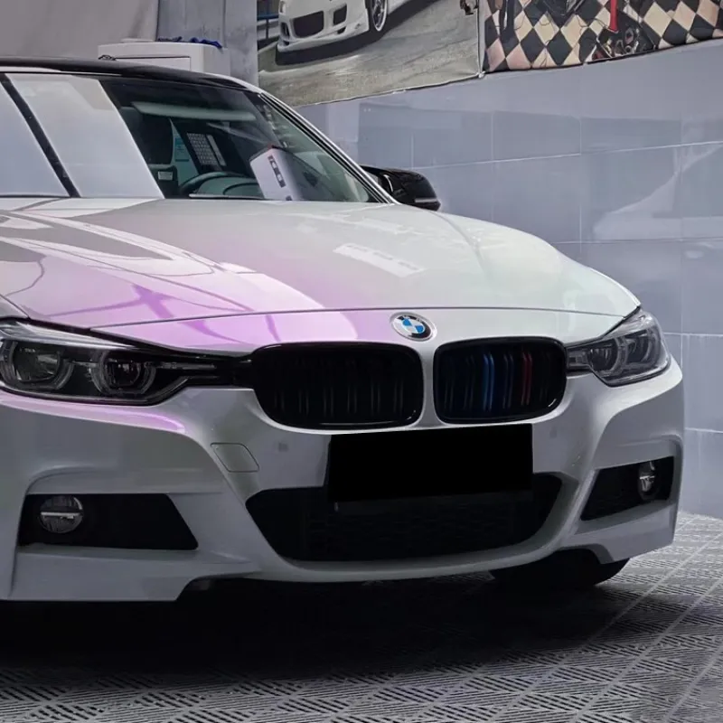 Ravoony Glossy White to Purple Vinyl Car Wrap
