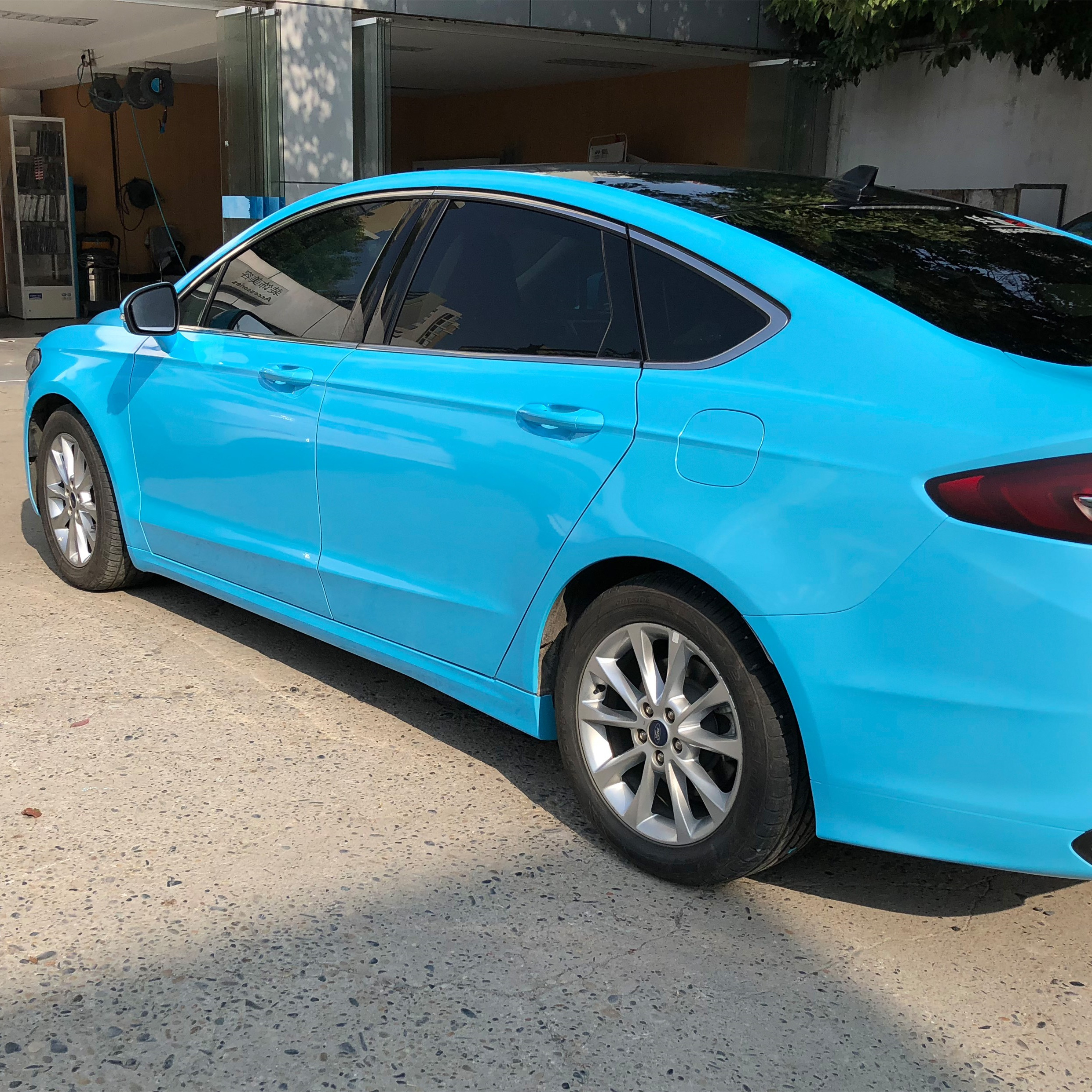 Ravoony Plus Sparkle Sky Blue Vinyl Car Wrap