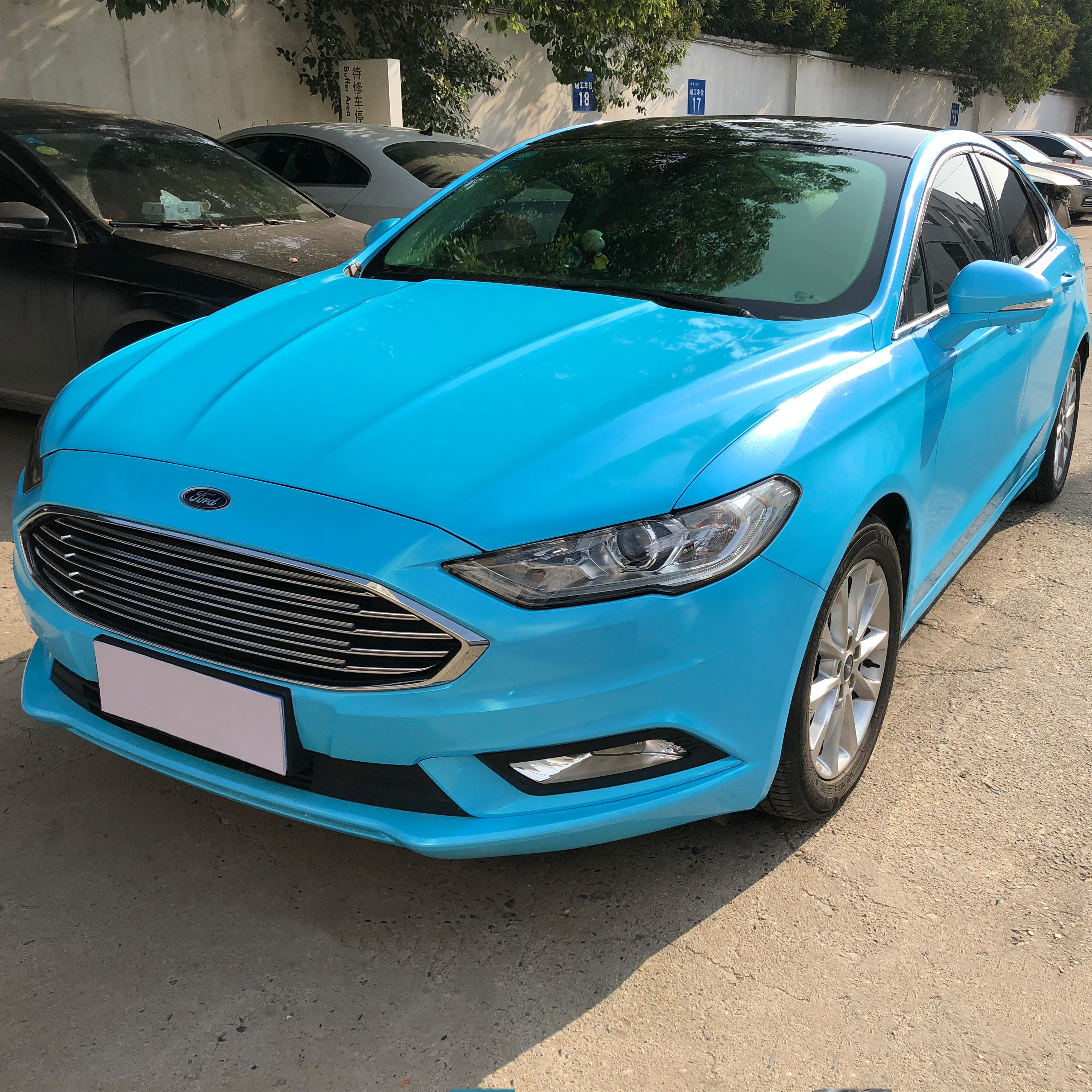 Ravoony Plus Sparkle Sky Blue Vinyl Car Wrap