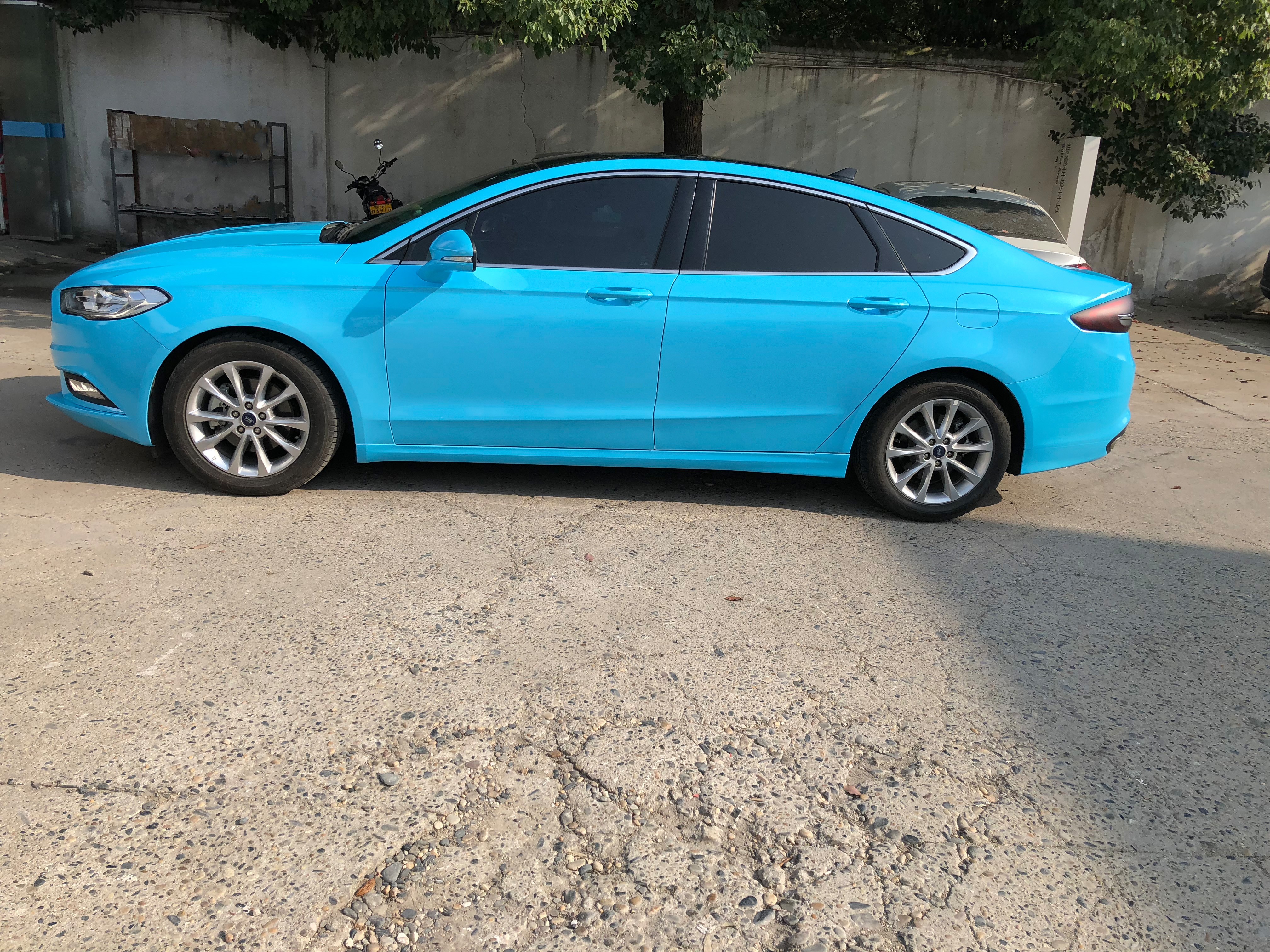 Ravoony Plus Sparkle Sky Blue Vinyl Car Wrap