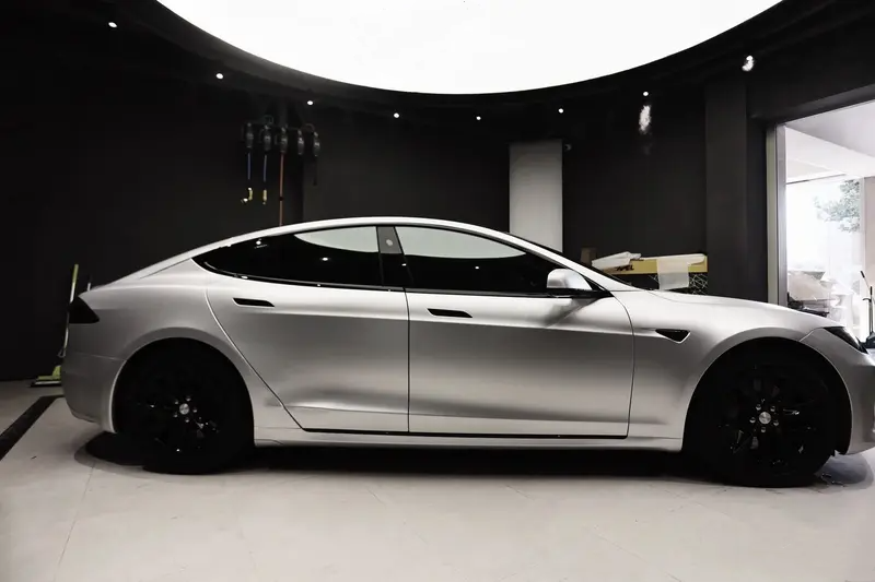 Ravoony Plus Matte Metallic Silver Glitter Car Wrap