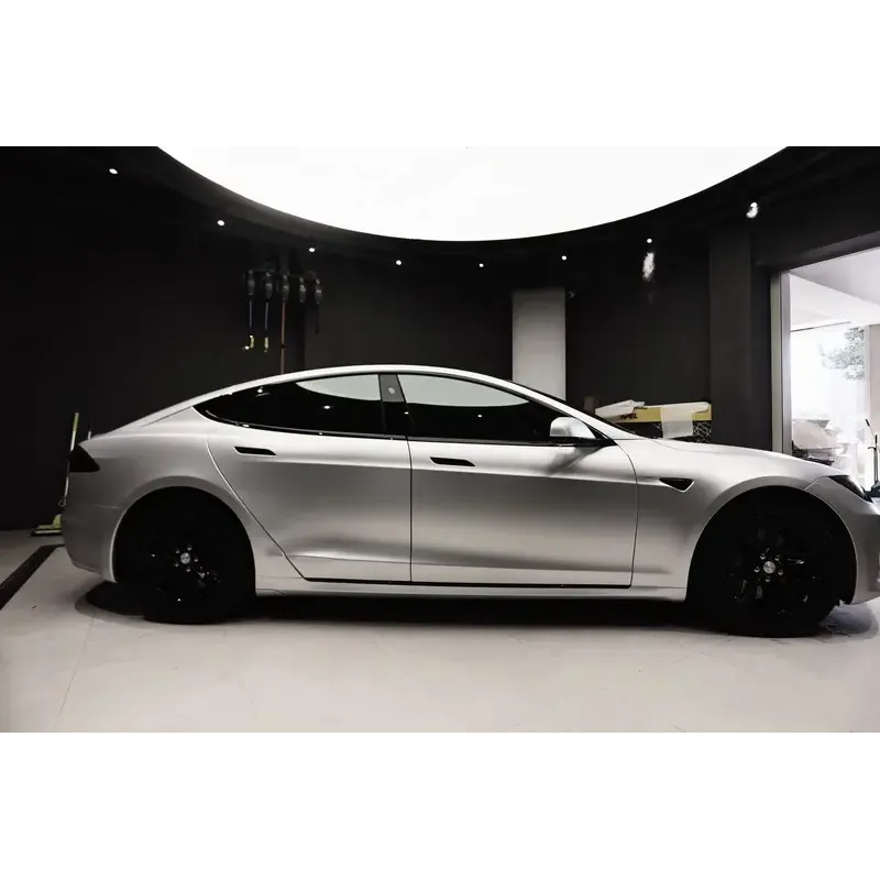 Ravoony Plus Matte Metallic Silver Glitter Car Wrap