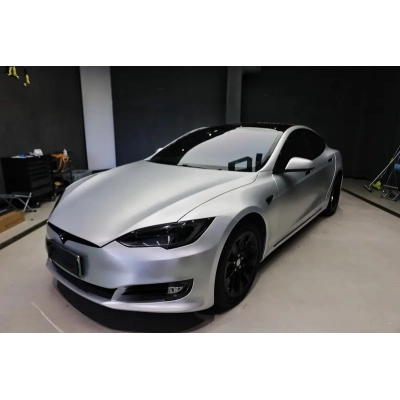 Ravoony Plus Matte Metallic Silver Glitter Car Wrap 02