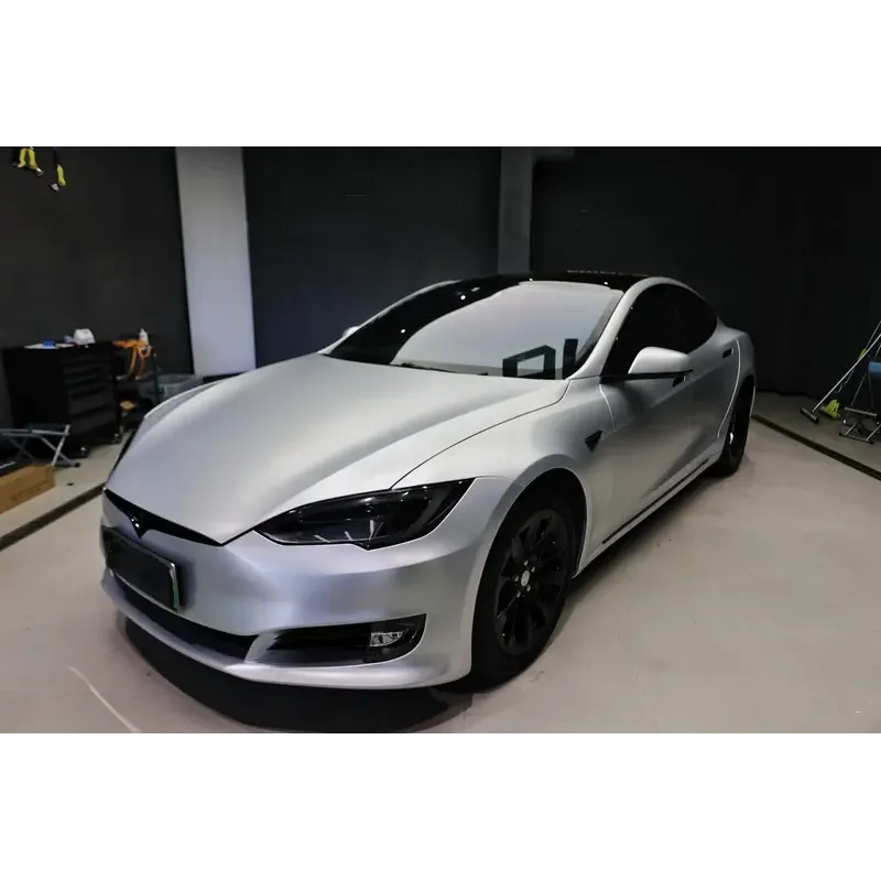 Ravoony Plus Matte Metallic Silver Glitter Car Wrap