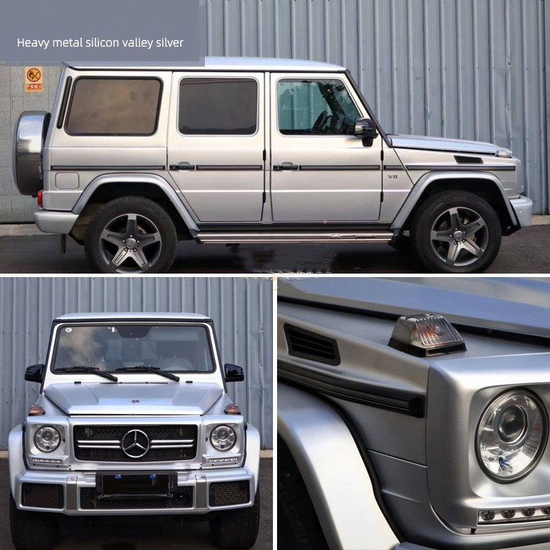 Ravoony Plus Matte Metallic Silver Glitter Car Wrap