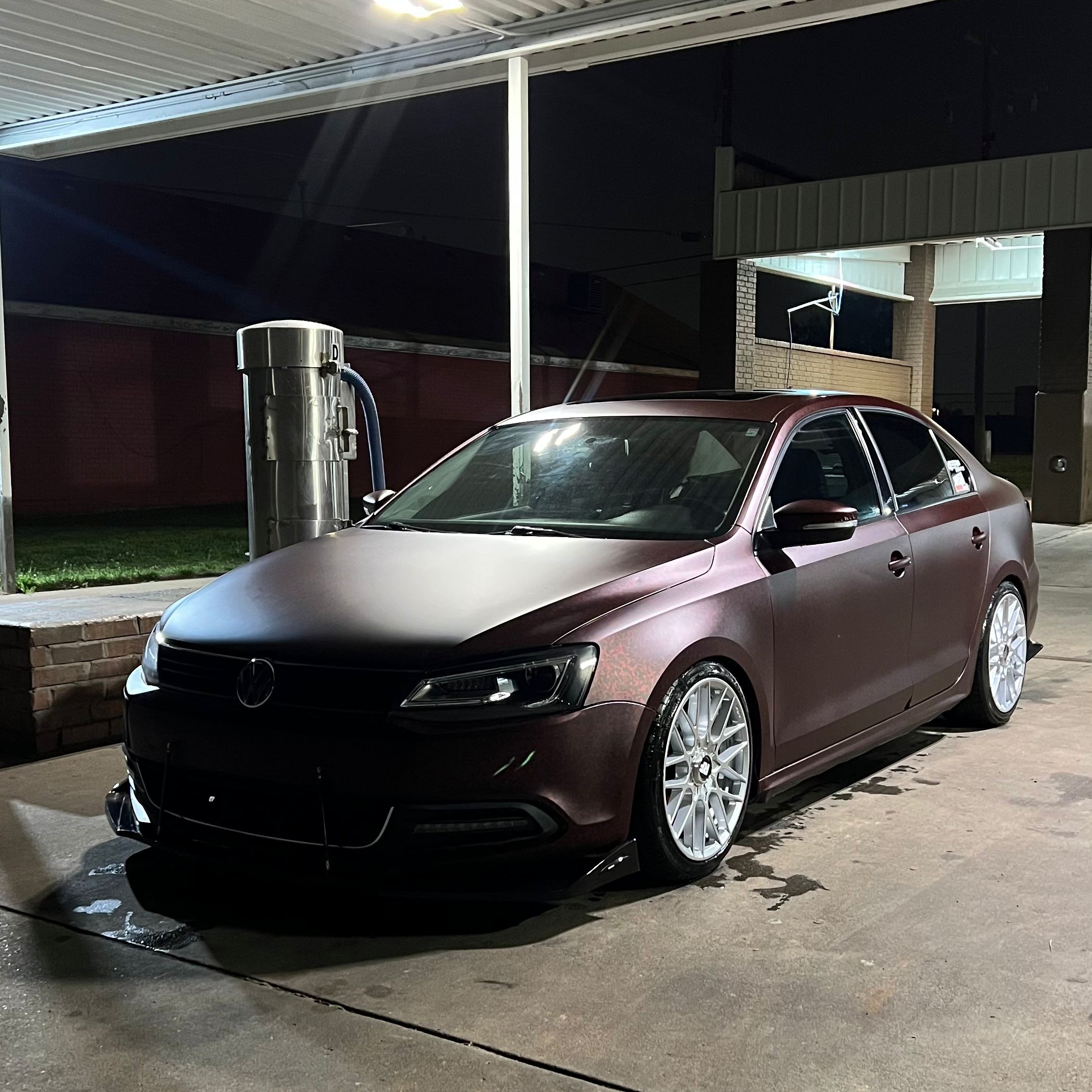 Ravoony Plus PET Matte Carbon Fiber Forging Red Vinyl Car Wrap