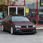 Ravoony Plus Matte Carbon Fiber Forging Red Vinyl Car Wrap