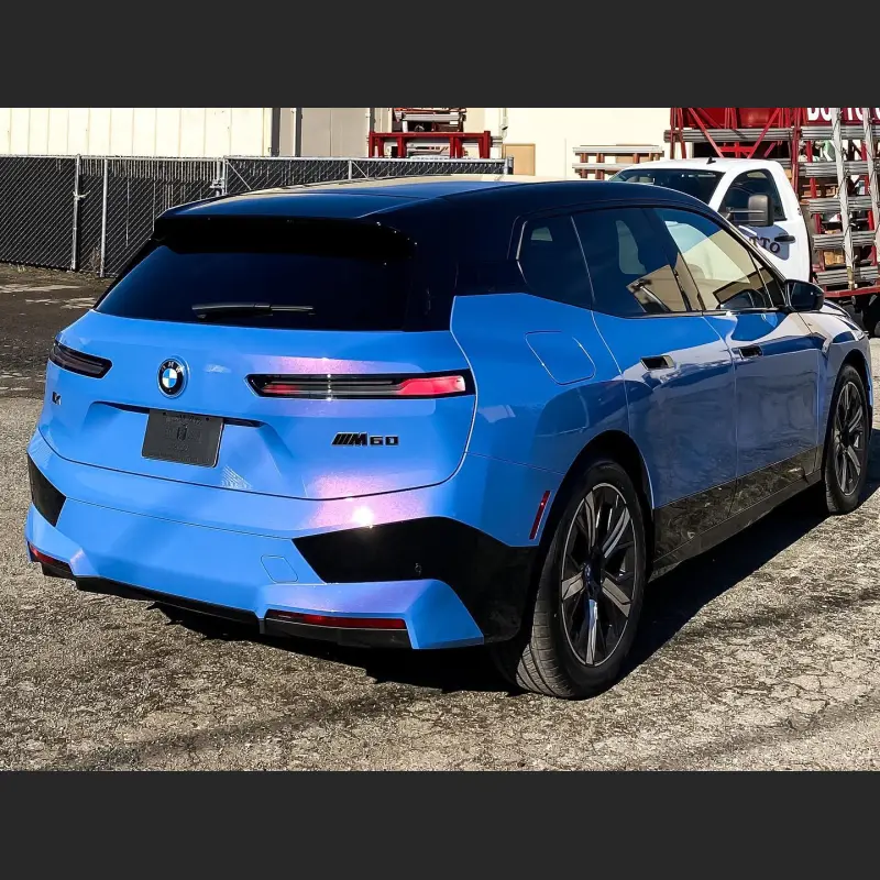 Ravoony Plus Glossy Diamond Blue Red Car Wrap