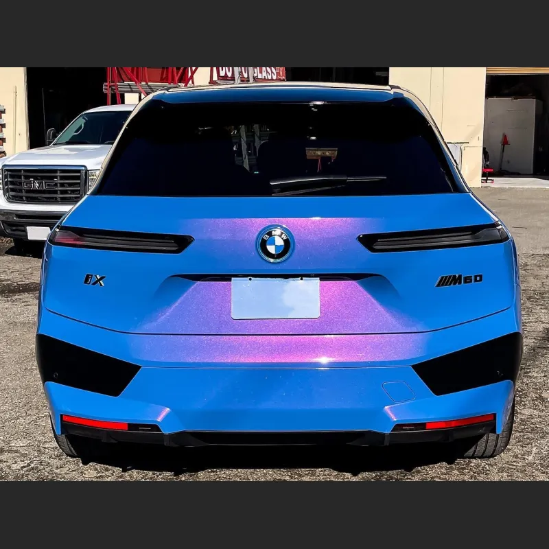 Ravoony Plus Glossy Diamond Blue Red Car Wrap