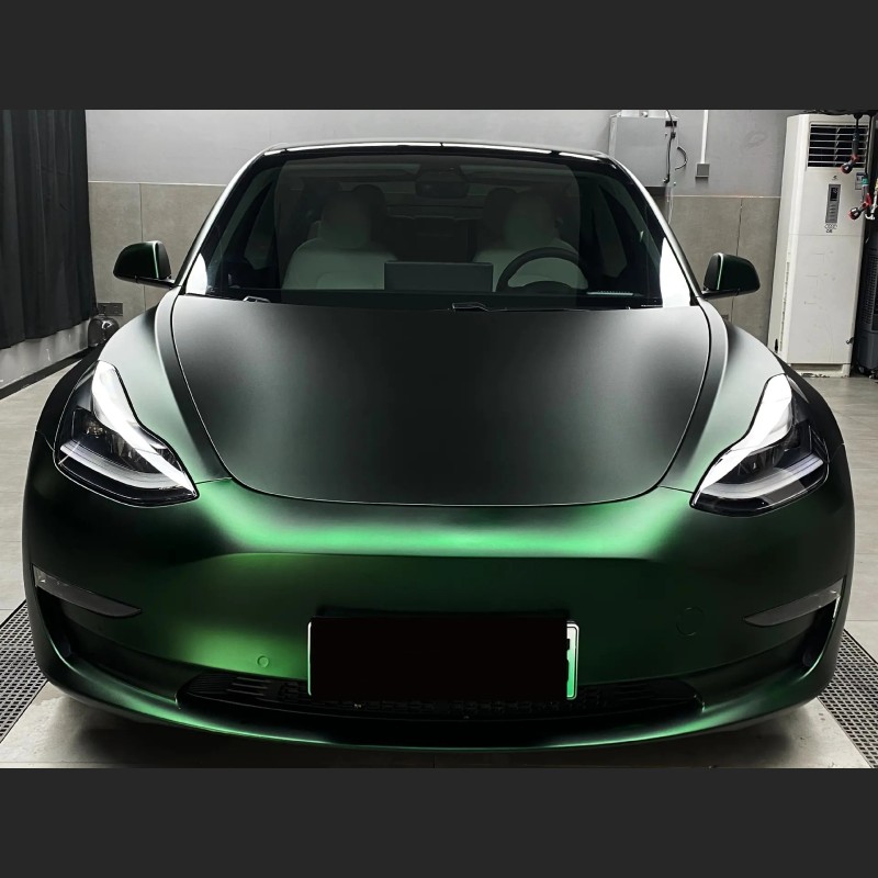 Ravoony Plus Matte Chrome Venom Green Car Wrap