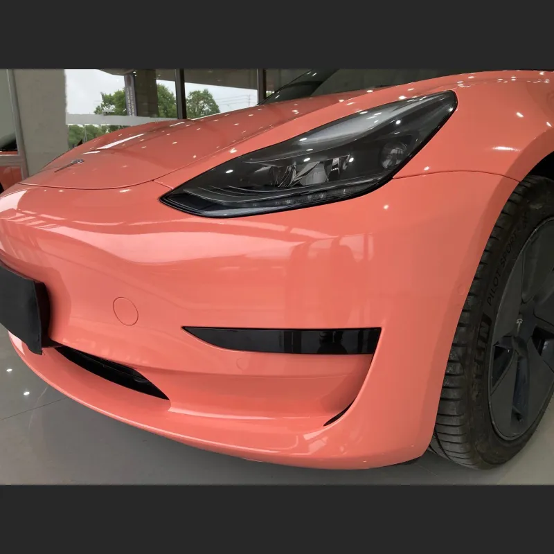 Best Ravoony Glossy Laser Pink Car Vinyl Wrap 