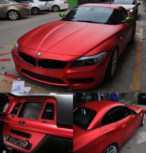 Best Ravoony Matte Chrome Red Car Vinyl Wrap - ravoony.com