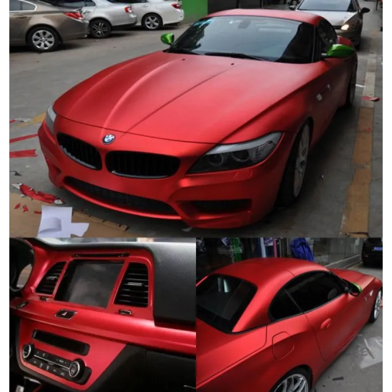 Matte Chrome Red Vinyl Car Wrap