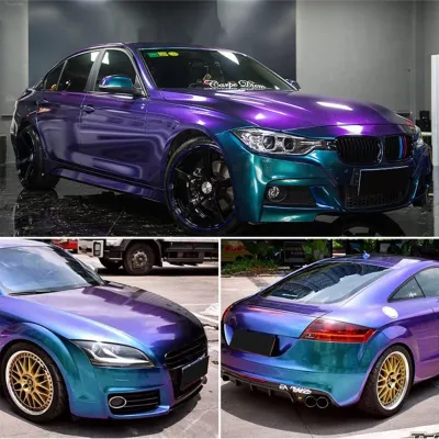 Ravoony Plus Purple And Blue Chameleon Car Wrap 02