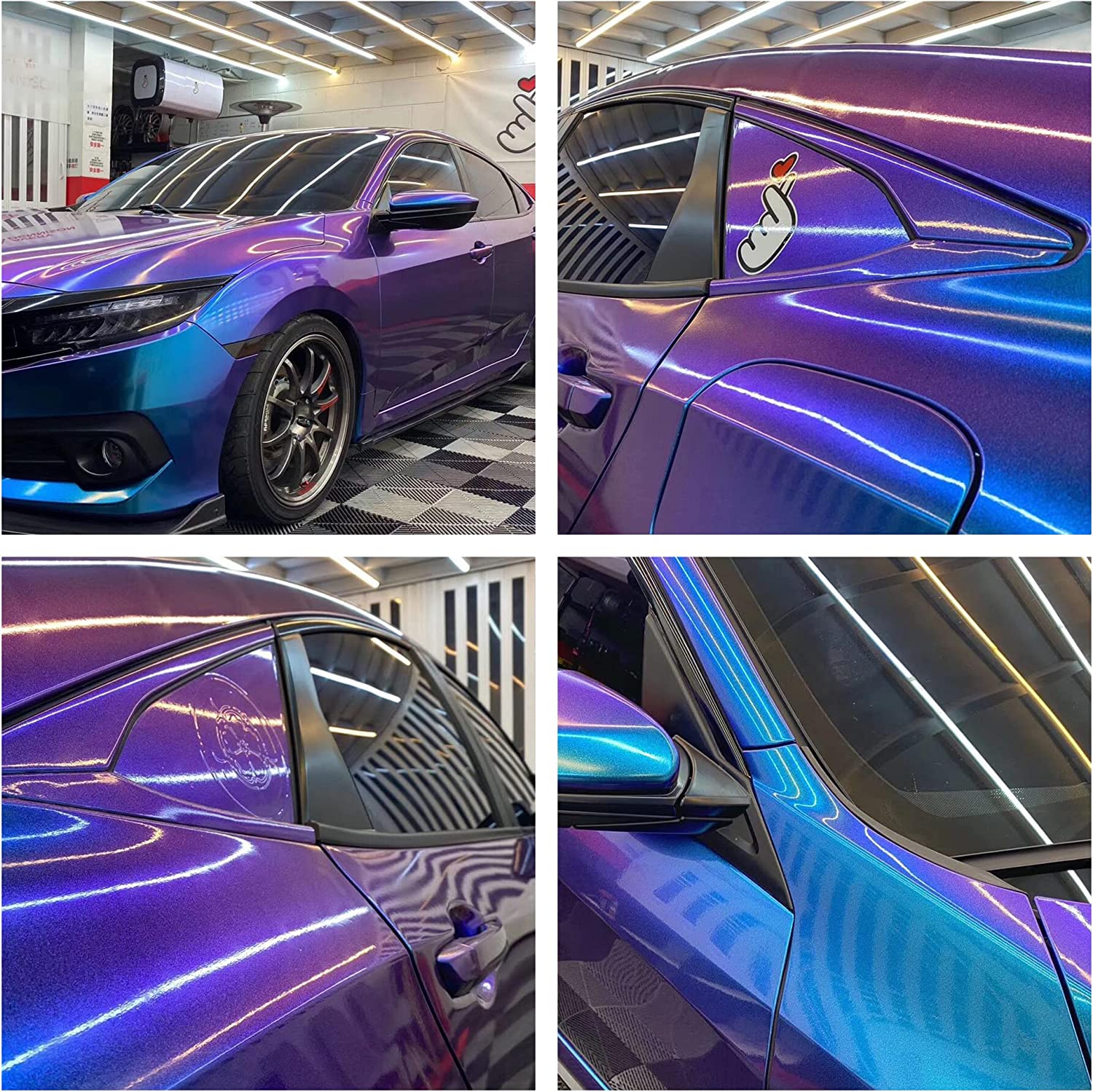 Ravoony Plus Purple And Blue Chameleon Car Wrap