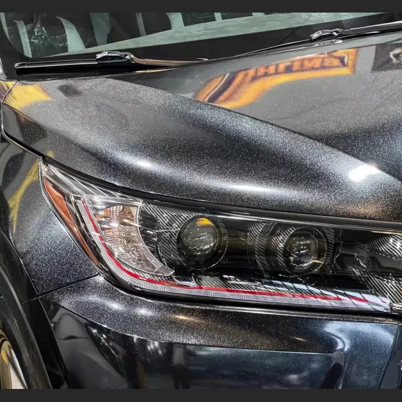 Ravoony Plus Glossy Sparkle Black Car Vinyl Wrap